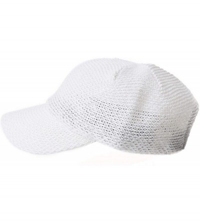 Baseball Caps Baseball Cap Summer Cool Paperstraw Cotton Mesh Ballcap for Men Women KR1960 - White - CQ18CCML4TA $30.30