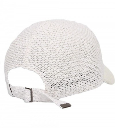 Baseball Caps Baseball Cap Summer Cool Paperstraw Cotton Mesh Ballcap for Men Women KR1960 - White - CQ18CCML4TA $30.30