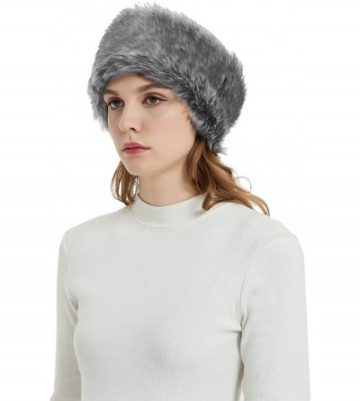Cold Weather Headbands Faux Fur Winter Headband-Womens Fashionable Ski Hat Ear Warmer Headwrap with Elastic - Raccoon - CY18L...