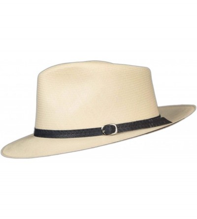 Cowboy Hats (1" & .5") Embossed Patterned Leather Panama Hat Band - "Black Weave .5""" - C618KC67ELI $20.61