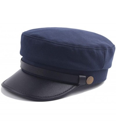 Newsboy Caps Women Men Washed Cotton Cadet Army Cap Basic Cap Military Style Hat Flat Top Cap Baseball Cap - CA18ZRZ5TKH $7.49