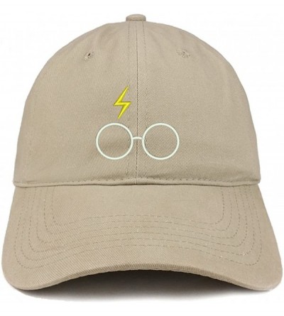 Baseball Caps Harry Glasses Embroidered Soft Cotton Adjustable Cap Dad Hat - Khaki - C0185HRTDLM $33.47