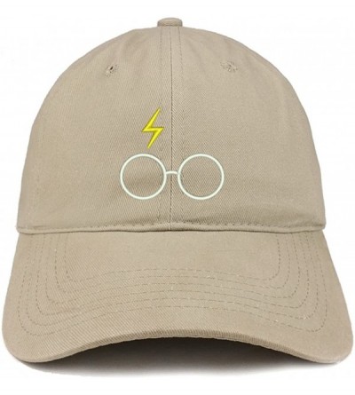 Baseball Caps Harry Glasses Embroidered Soft Cotton Adjustable Cap Dad Hat - Khaki - C0185HRTDLM $16.07