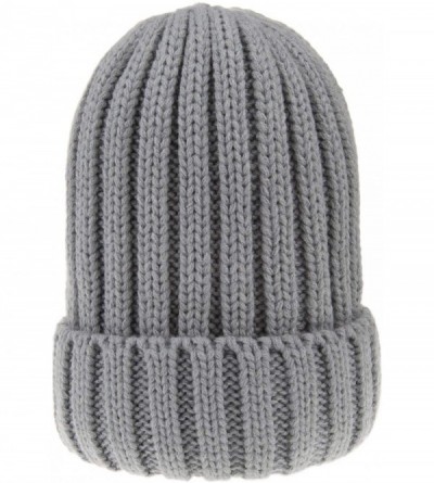 Skullies & Beanies Womens Winter Headwear Thick Soft Cable Knit Beanie Hats - Light Gray - C618H35XXWL $11.90