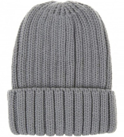 Skullies & Beanies Womens Winter Headwear Thick Soft Cable Knit Beanie Hats - Light Gray - C618H35XXWL $11.90