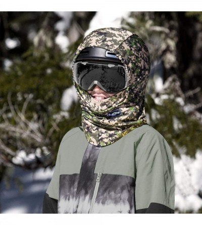 Balaclavas Team Hood Balaclava Face Mask- Dual Layer Cold Weather Headwear for Men and Women - Wine - CY186MNHYGU $33.88