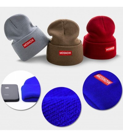 Skullies & Beanies 50% Wool Short Knit Fisherman Beanie for Men Women Winter Cuffed Hats - 6-wine Red - CD18Z368O8U $10.16