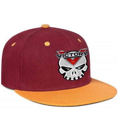 Baseball Caps Baseball Hats Victory-Motorcycle- All Cotton Snapback Flatbrim Hip Hop Cap - Burgundy-117 - CH18ULEKMQK $15.94