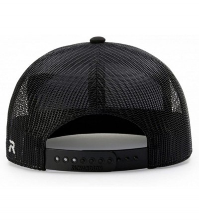 Baseball Caps Richardson 7 Panel Arch Flat Bill Snapback Mesh Trucker Hat - Heather Grey-black - CJ187RYGKI6 $17.63