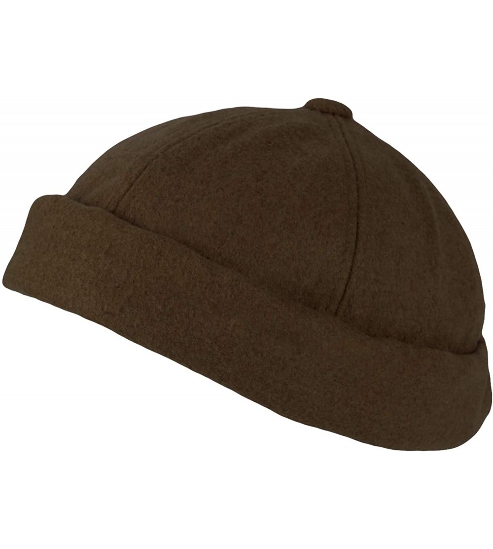 Skullies & Beanies Brimless Wool Watch Cap Docker Hat Harbour Adjustable YT51232 - Darkbrown - CP18ZA4IXZ8 $25.09