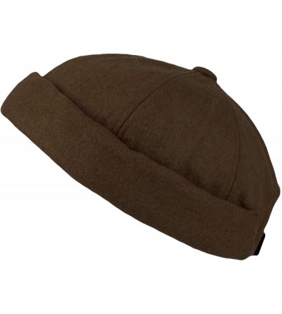 Skullies & Beanies Brimless Wool Watch Cap Docker Hat Harbour Adjustable YT51232 - Darkbrown - CP18ZA4IXZ8 $25.09