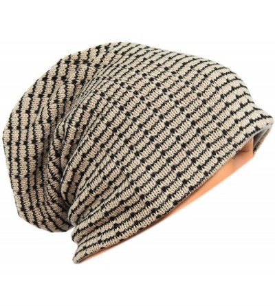 Skullies & Beanies Unisex Adult Winter Warm Slouch Beanie Long Baggy Skull Cap Stretchy Knit Hat Oversized - Khaki - C312910T...