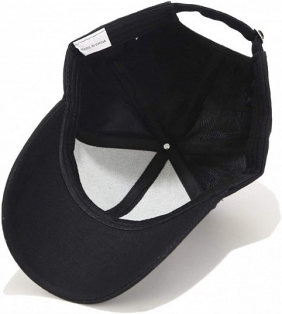 Baseball Caps Women Embroidered Caps- Adjustable Breathable Sun Hat for Sport Golf Mesh Sunbonnet Outdoor - Tuya-black - CS18...