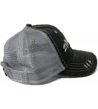 Baseball Caps White/Yellow Glitter Softball Momlife Distressed Look Grey Trucker Cap Hat Sports - CV18SQDDCNX $28.96