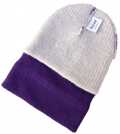 Skullies & Beanies 100% Acrylic Winter Cuffed Beanie with Soft Lining Adult Size for Men and Women - Purple - C418AQQL6LA $12.36