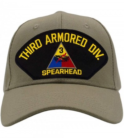 Baseball Caps 3rd Armored Division Spearhead Hat/Ballcap Adjustable One Size Fits Most - Tan/Khaki - CI18RN0YWSD $44.51