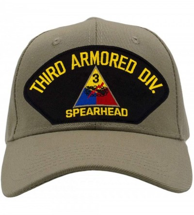 Baseball Caps 3rd Armored Division Spearhead Hat/Ballcap Adjustable One Size Fits Most - Tan/Khaki - CI18RN0YWSD $25.44