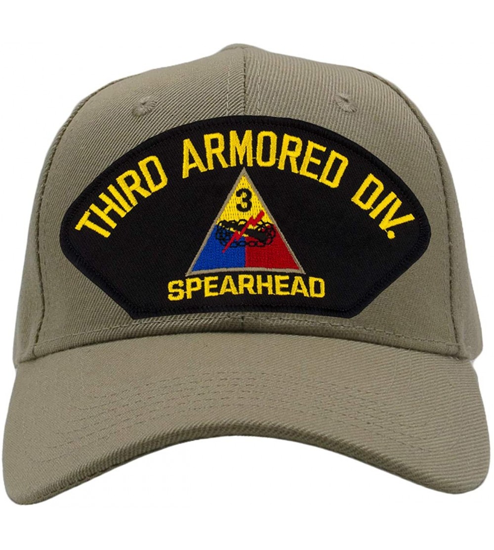 Baseball Caps 3rd Armored Division Spearhead Hat/Ballcap Adjustable One Size Fits Most - Tan/Khaki - CI18RN0YWSD $25.44
