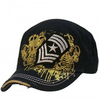Baseball Caps Cadet Cap Hat with Soldier Rank Patch - Navy Blue - CN118CIJOR9 $26.00