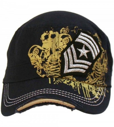 Baseball Caps Cadet Cap Hat with Soldier Rank Patch - Navy Blue - CN118CIJOR9 $16.51
