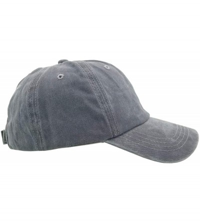 Baseball Caps Ponytail Baseball Hat Distressed Retro Washed Cotton Twill - Grey - CM18GYUD8GY $8.65