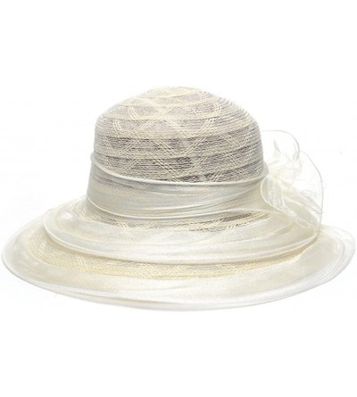 Sun Hats Women's Wide Brim Wedding Travel Summer Beach Sun Hat with Flower - Beige - CC12E0UBDRV $35.48