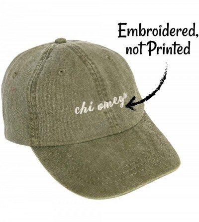 Baseball Caps Chi Omega (N) Sorority Baseball Hat Cap Cursive Name Font chi o - Cactus - C518S944Z49 $17.70