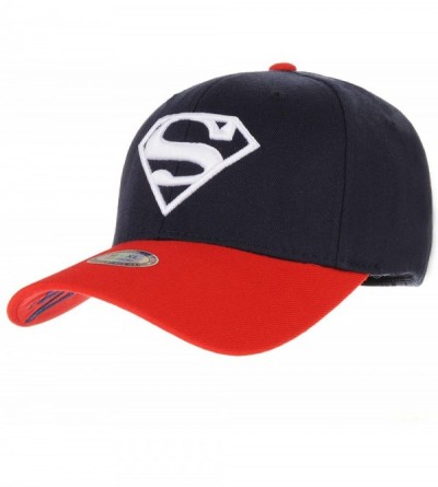 Baseball Caps Superman Shield Embroidery Baseball Cap AC3260 - Navy - CY12EGV98H1 $45.11