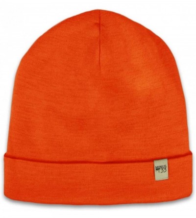 Skullies & Beanies Ridge Cuff Wool Beanie - Blaze Orange - CL18G0D0DU0 $16.83