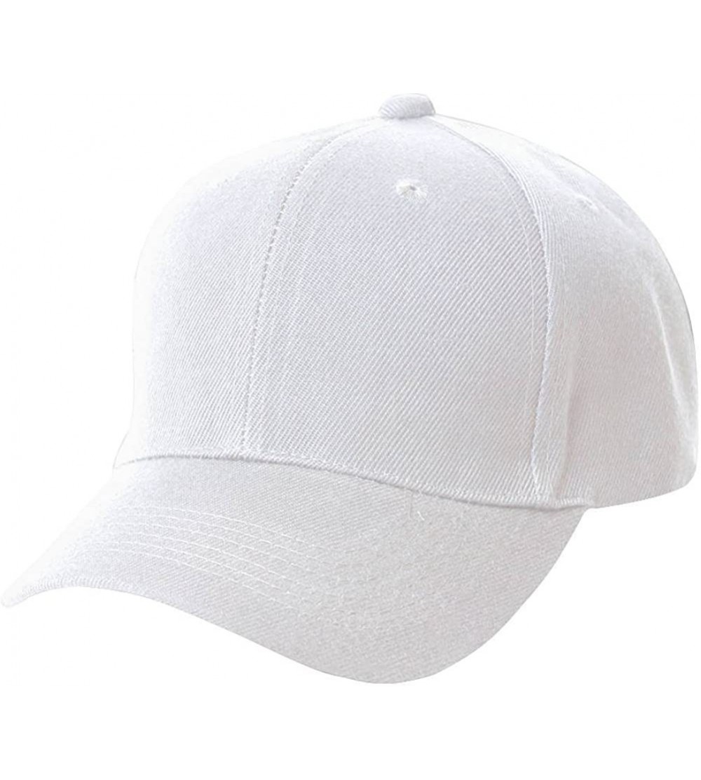 Baseball Caps Plain Fitted Hat - White - C3111HQ1B01 $11.44