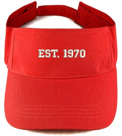 Visors EST 1970 Embroidered - 50th Birthday Gift Summer Adjustable Visor - CY182KQQXON $18.32