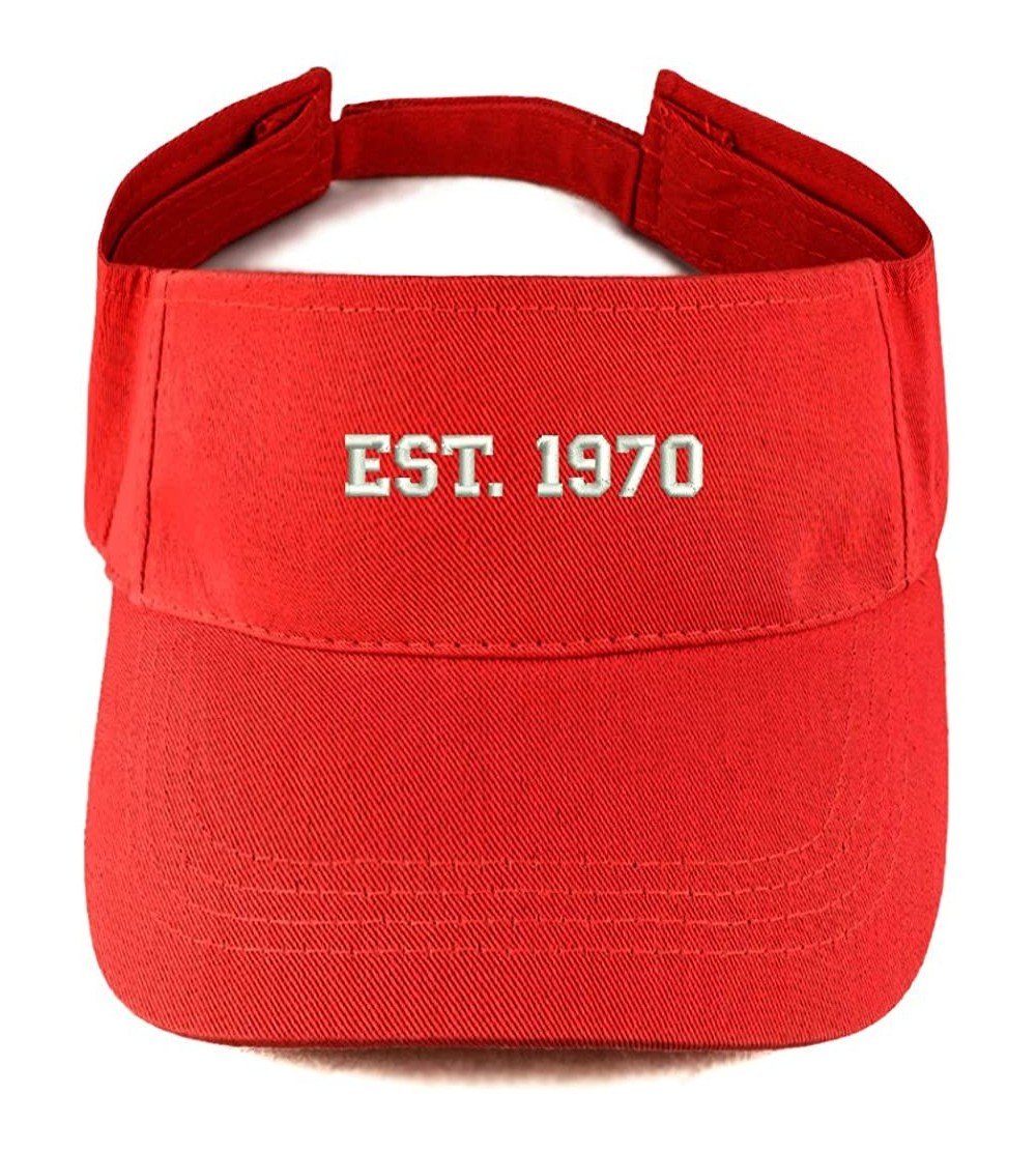 Visors EST 1970 Embroidered - 50th Birthday Gift Summer Adjustable Visor - CY182KQQXON $18.32