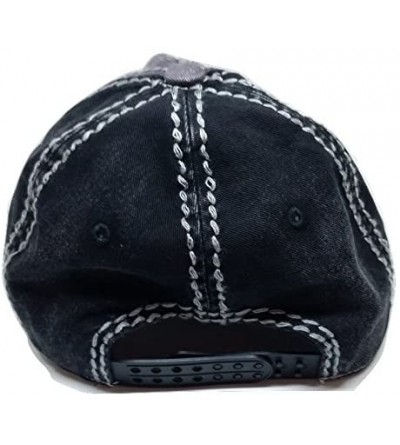 Baseball Caps Large Rhinestone Flower Bling Two-Tone Baseball Cap - Charcoal Black/Iridescent - CH12O8AC246 $55.75