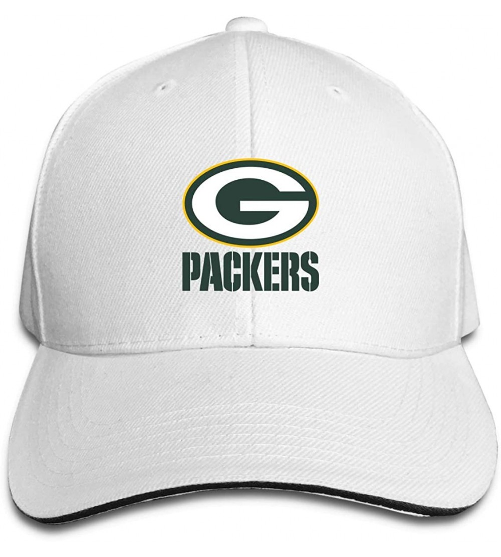 Baseball Caps Green Bay Packers Unisex Baseball Cap Men's Cap Adjustable Baseball Cap for Women-Gray - White - CI18ZKD42KK $8.62