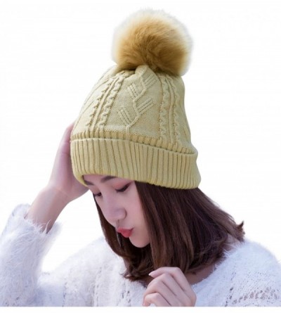 Bucket Hats Womens Slouchy Beanie Winter Hat Knit Warm Snow Ski Skull Cap- Khaki - CK12O7JEX04 $10.39