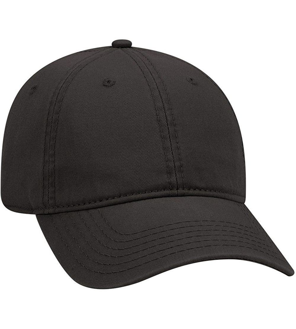Sun Hats 6 Panel Low Profile Garment Washed Superior Cotton Twill - Black - CC12IVB6QEZ $11.87