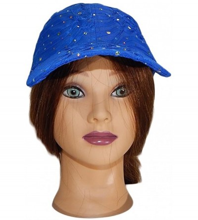 Baseball Caps Glitter Sparkly Sequin Adjustable Baseball Cap Hat for Ladies (Royal Blue) - C718GWDTN7W $15.79