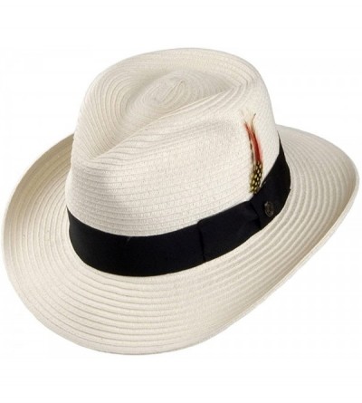 Fedoras Summer C-Crown Toyo Straw Fedora Hat - Natural - CI11881HUSP $36.78