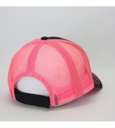 Baseball Caps Vintage Year Plain Two Tone Cotton Twill Mesh Adjustable Trucker Baseball Cap - Black/Neon Pink - CE18CXDSLMN $...