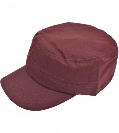 Baseball Caps Vintage Army Military Cadet Hat Unisex - Burgandy - C9184KZUA5G $8.32