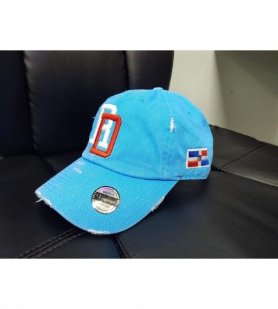 Baseball Caps Adjustable Vintage Cap Dominican Republic RD and Shield - Neon Aqua Rd - CK18X068CWX $24.86