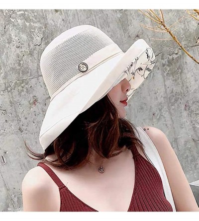 Sun Hats Cotton Reversible Bucket Foldable - A-beige - CY18UTL0LQX $15.08