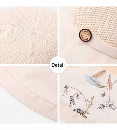 Sun Hats Cotton Reversible Bucket Foldable - A-beige - CY18UTL0LQX $15.08