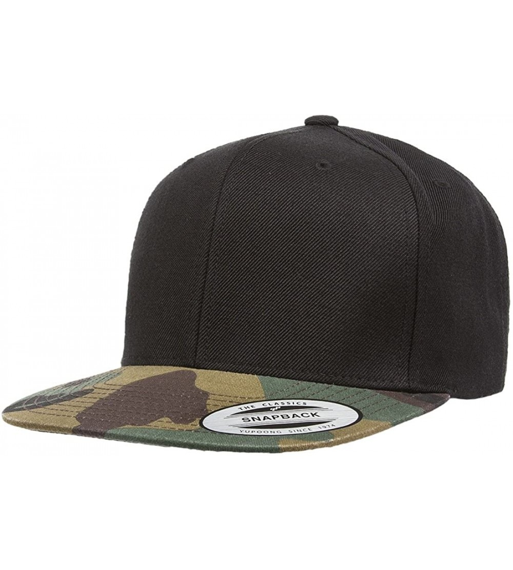 Visors 6-Panel Structured Flat Visor Classic Snapback (6089) - Black/Camo - CT12JXBHXB7 $12.90