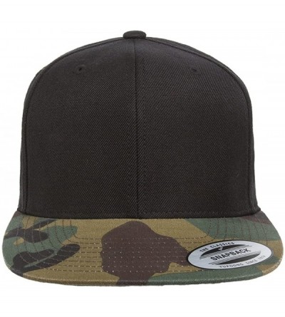 Visors 6-Panel Structured Flat Visor Classic Snapback (6089) - Black/Camo - CT12JXBHXB7 $12.90