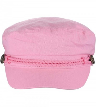 Newsboy Caps Unisex 100% Cotton Greek Fisherman Sailor Fiddler Driver Cap Hat - Pink - C218RN3EOLW $13.85