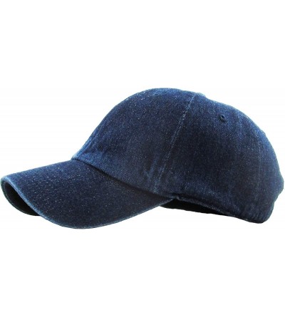 Baseball Caps Dad Hat Adjustable Plain Cotton Cap Polo Style Low Profile Baseball Caps Unstructured - Dark Denim - CO12IGK8EG...