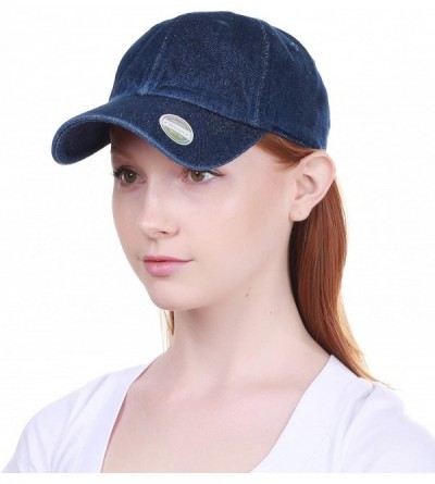 Baseball Caps Dad Hat Adjustable Plain Cotton Cap Polo Style Low Profile Baseball Caps Unstructured - Dark Denim - CO12IGK8EG...