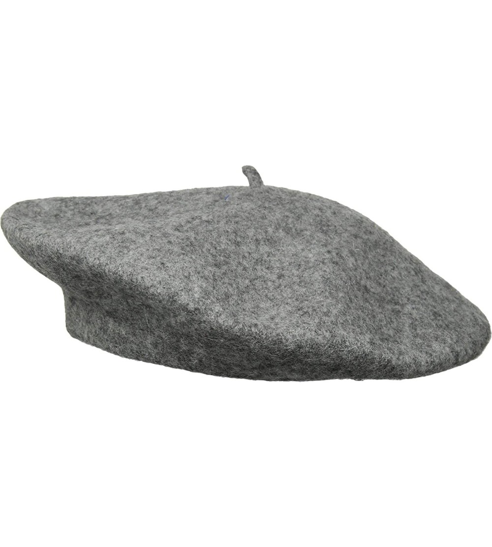 Berets Women's Wool Beret - Charcoal - CL18D962IUR $24.36