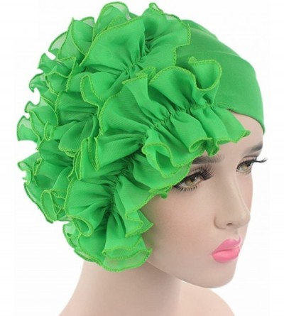 Cold Weather Headbands Womens Wrap Cap Flower Chemo Hat Beanie Scarf Turban Headband - Green - CQ18IO3KKW3 $8.82
